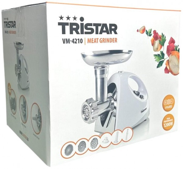 Tristar VM-4210 Fleischwolf 1.200 Watt Edelstahl weiß