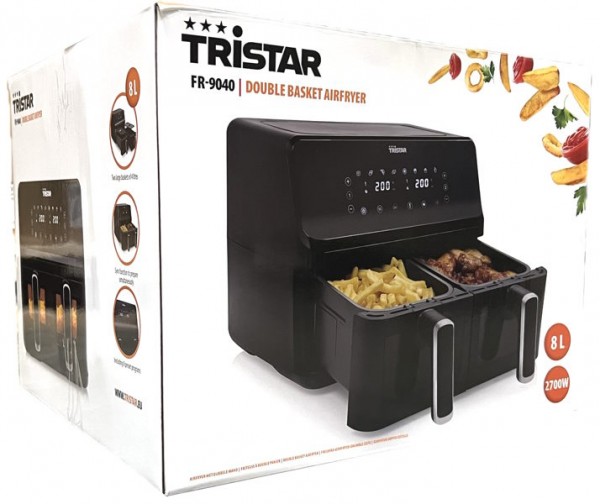 Tristar FR-9040 2x4 Liter Digitaler Airfryer Heißluftfritteuse 2.700 Watt