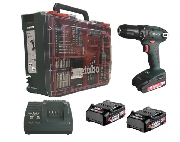 Metabo BS 18 Set Akku-Bohrschrauber 18V Akkus, Ladegerät, Mobile Werkstatt 602207710