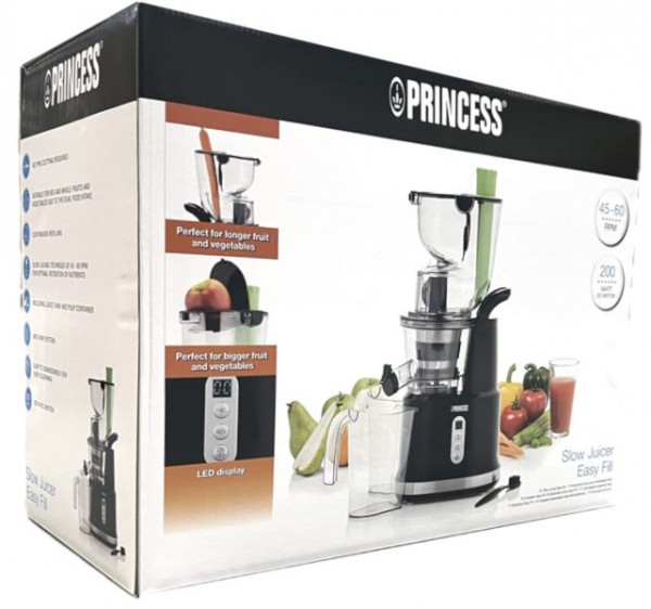 Princess 202045 Entsafter 0,9L Easy Fill 200W schwarz