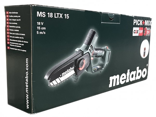 Metabo MS 18 LTX 15 18V Akku-Gehölzsäge Solo im Karton 600856850