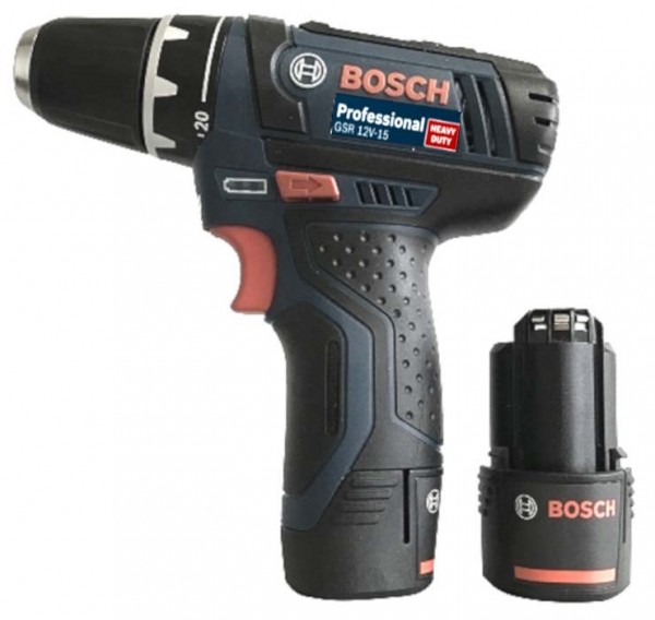 Bosch GSR 12V-15 Professional Akku-Bohrschrauber 2x 2.0Ah Akkus 0601868109