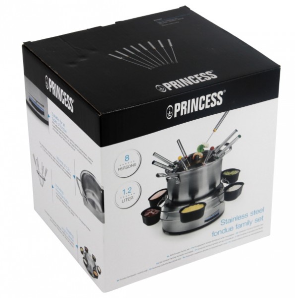 Princess 172680 Fondue-Familien-Set 800 W 1,2 Liter Edelstahl B-Ware