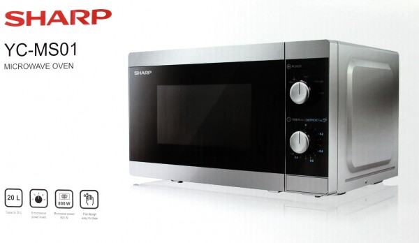 Sharp YC-MS01E-S 20 Liter 800 W Mikrowelle silber B-Ware