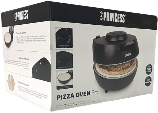 Princess 115005 Pizzaofen 1.200W Ø 30 mit Cool-Touch-Gehäuse 400 °C