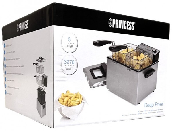 Princess 185000 5 Liter Kaltzonen Fritteuse 3.270 Watt Edelstahl