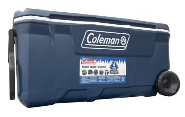 Coleman Xtreme Wheeled 100 Qt 94 Liter Kühlbox mit Rollen blau 2000037216 B-Ware