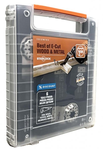 Fein Best of E-Cut Starlock Wood &amp; Metal 6-teiliges Sägeblatt-Set