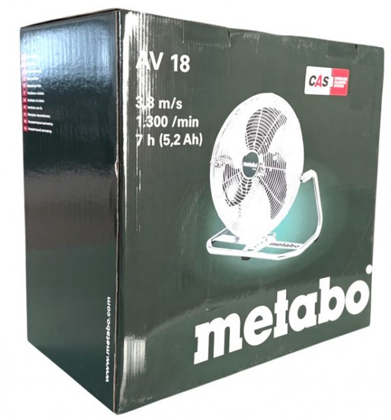 Metabo Akku-Ventilator AV 18 Solo im Karton 606176850