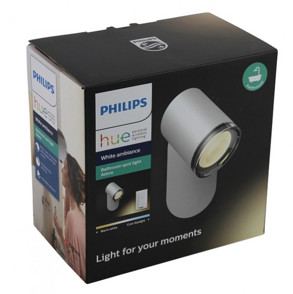 Philips Hue White Ambiance Adore BT Badezimmer Spot mit Dimmschalter weiss B-Ware