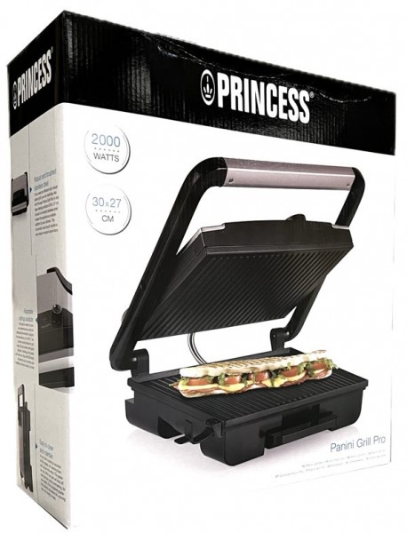 Princess 112425 Kontaktgrill Paninigrill 2.000 Watt schwarz